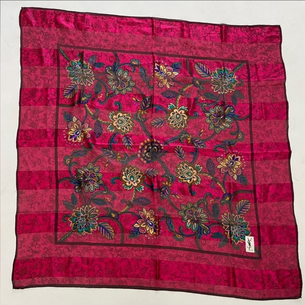 Authentic YSL Large Silk Scarf - Picture 2 of 10